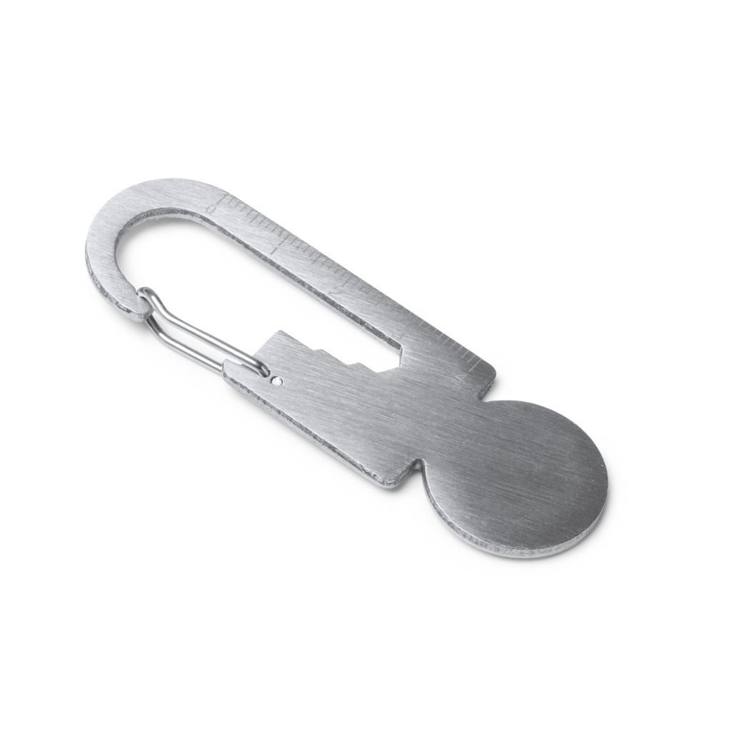 BLANEY - Wielofunkcyjny brelok z karabińczykiem i monetą do wózka na zakupy wykonany ze stali nierdzewnej