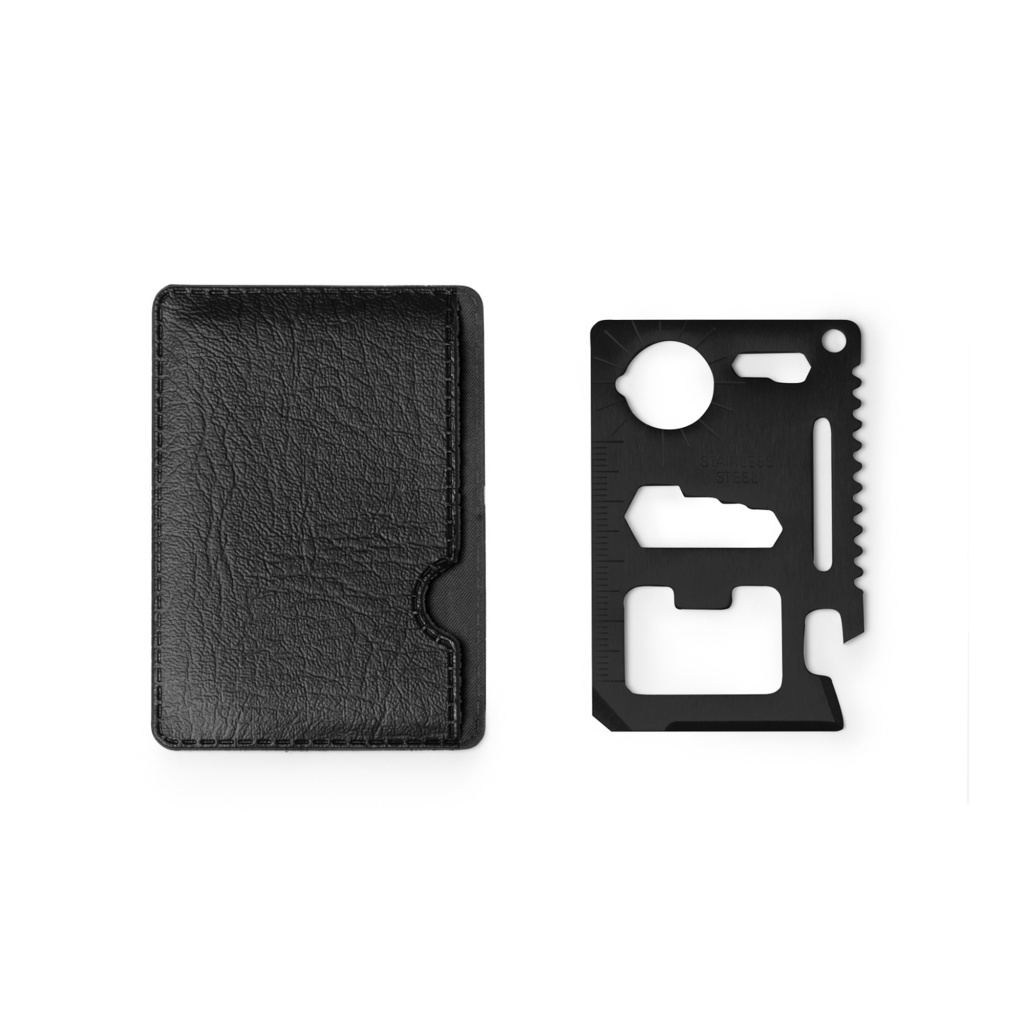 Doze - Narzędzie wielofunkcyjne wykonane ze stali nierdzewnej z 11 wbudowanymi funkcjami.