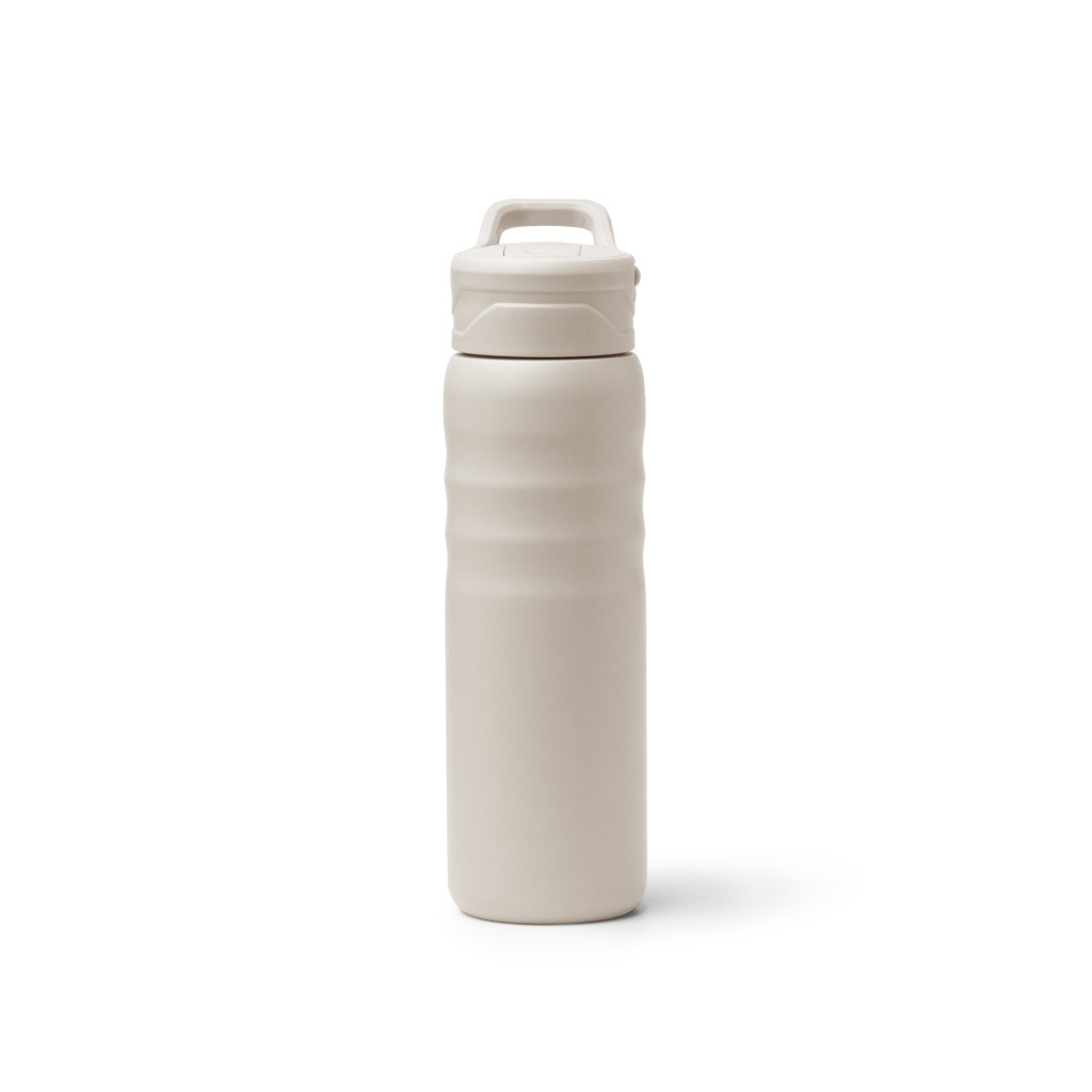 TUXLEY - Butelka z podwójnymi ściankami ze stali nierdzewnej z recyklingu, słomka i uchwyt, 710ml
