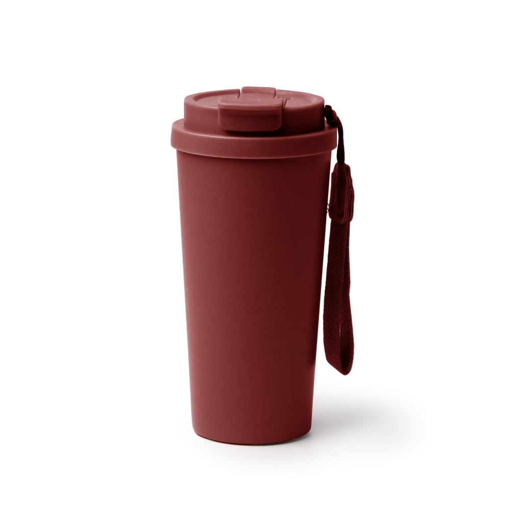 FOLNER - Kubek termiczny ze stali nierdzewnej z recyklingu, ze słomką i paskiem do przenoszenia, 500ml