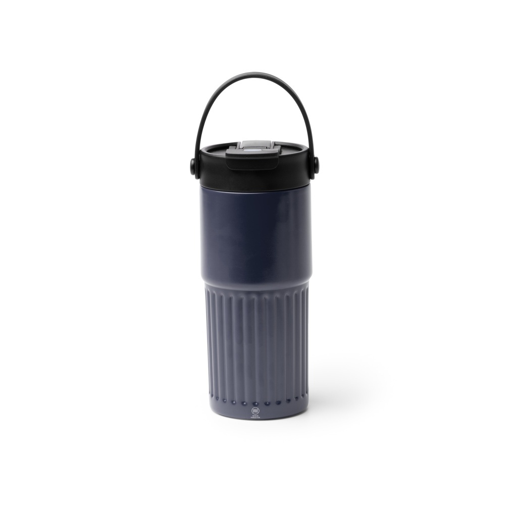 TUMBAT - Kubek termiczny z podwójnymi ściankami ze stali nierdzewnej z recyklingu, słomką i uchwytem, 600ml