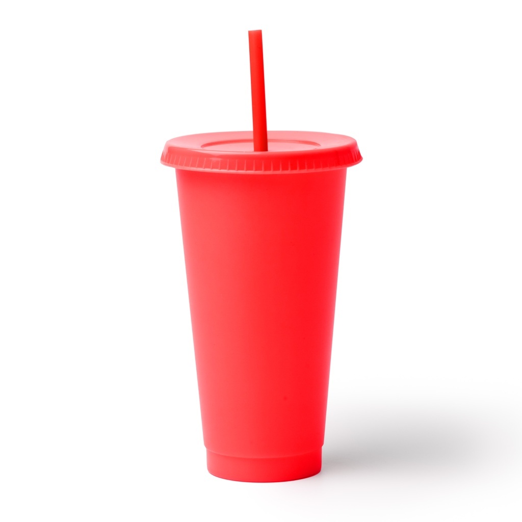 BAKY - Kubek z pokrywką i słomką z PP z recyklingu, 710ml