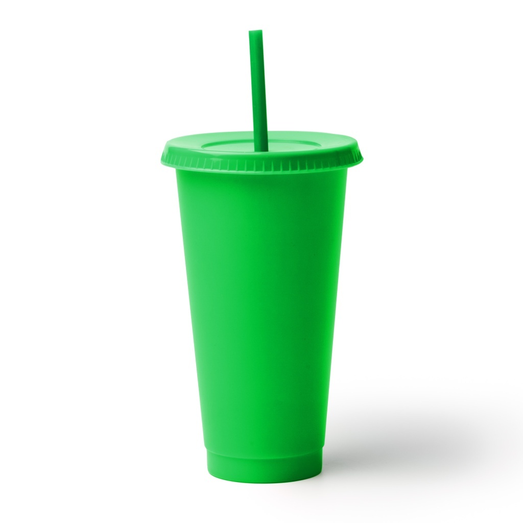 BAKY - Kubek z pokrywką i słomką z PP z recyklingu, 710ml