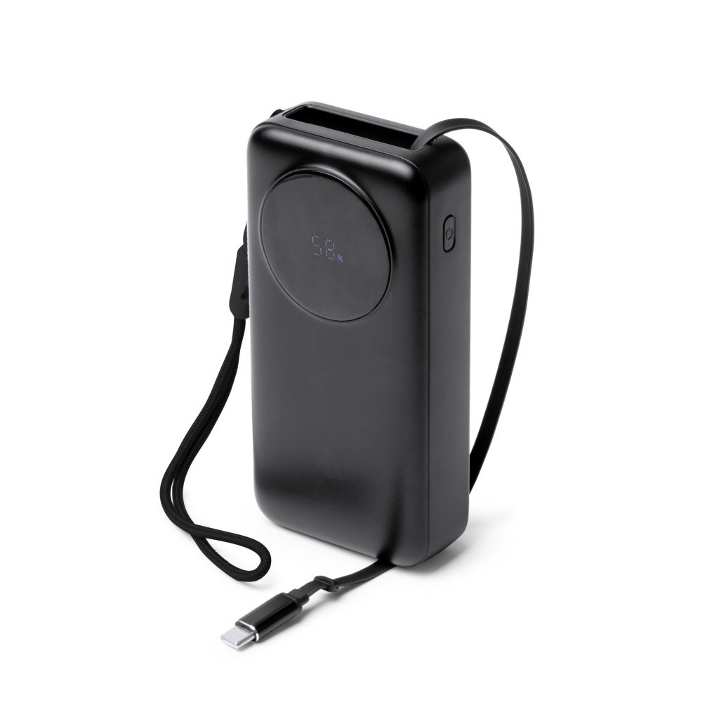 PERAL - Powerbank 20000 mAh, wyświetlacz LED, zintegrowany kabel USB C