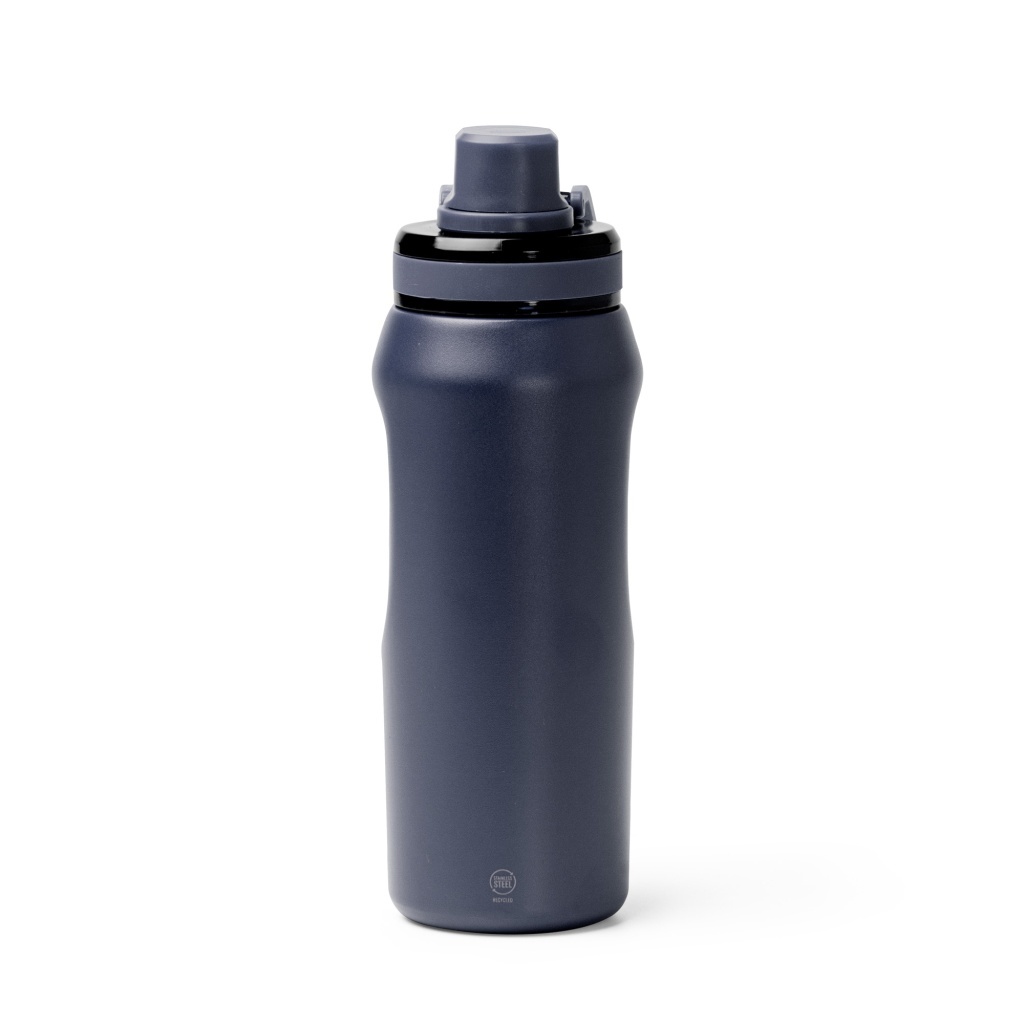 GERALD - Butelka z podwójnymi ściankami ze stali nierdzewnej z recyklingu, zakrętka z uchwytem, 600ml