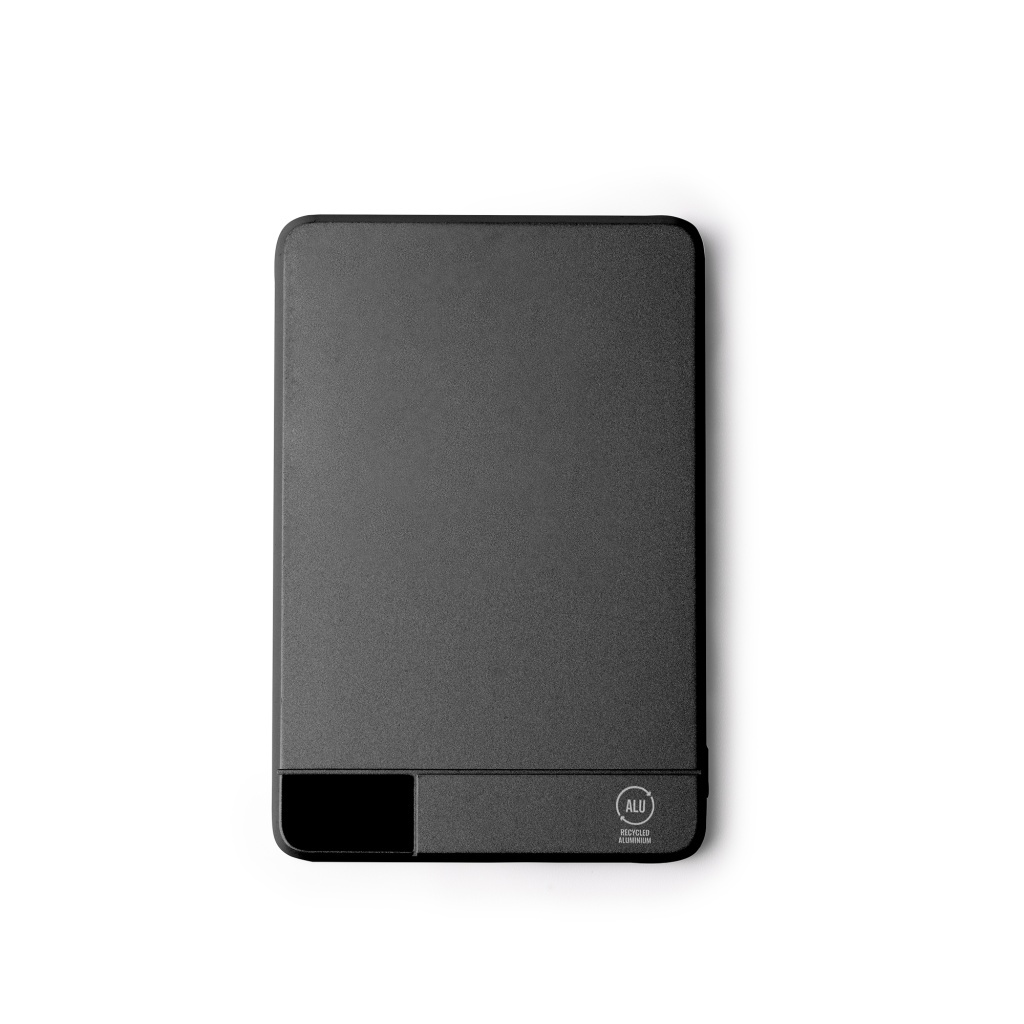 PROMAX - Powerbank (5000mAh) z ładowaniem bezprzewodowym i pierścieniem magnetycznym, korpus z aluminium z recyklingu