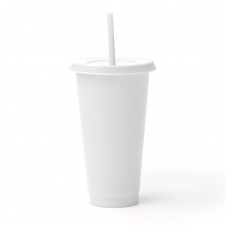BAKY - Kubek z pokrywką i słomką z PP z recyklingu, 710ml